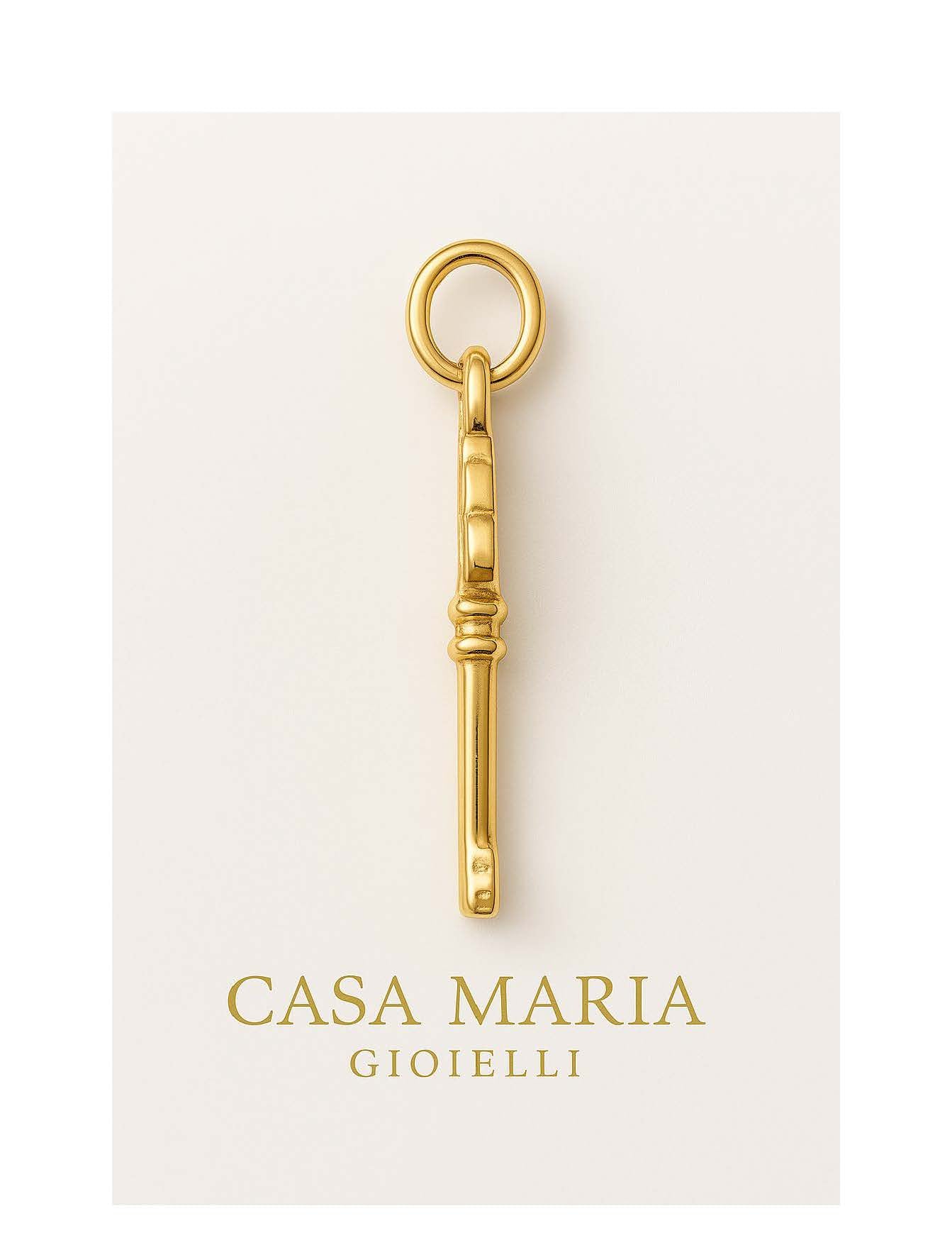 Antiqua Vintage Key Charm - 10K Solid Gold - Casa Maria