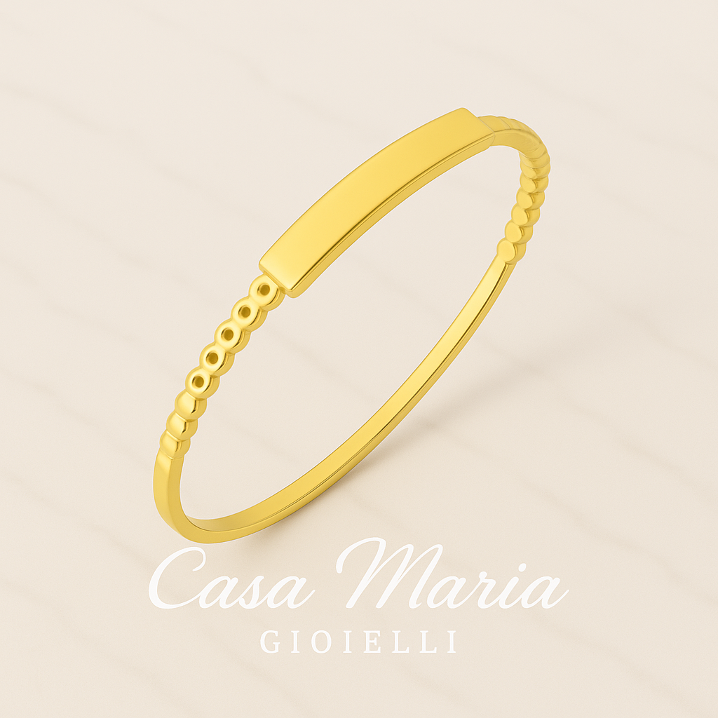 Bare Band Minimalist Ring - 14K Solid Gold Band Ring | Dainty Stackable Band | Casa Maria Gioielli