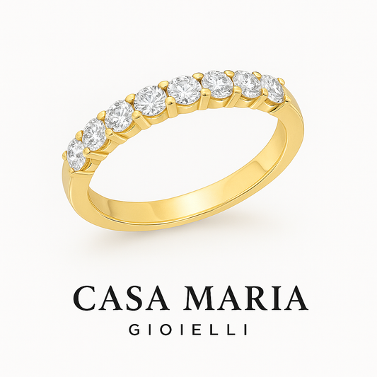 Amor Brilliance Diamond Wedding Band - 14k Solid Gold -  1 CT Diamond- Casa Maria Gioielli