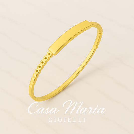 Bare Band Minimalist Ring - 14K Solid Gold Band Ring | Dainty Stackable Band | Casa Maria Gioielli